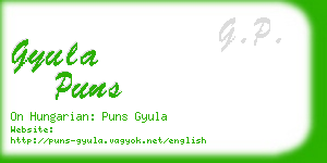 gyula puns business card